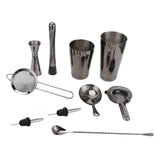 11PCS/Set Cocktail Shaker Set Bartender Kit Cocktail Strainer Stainless Steel Barware for Home PartyRuthenium Black In Australia - Darrahopens