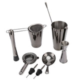 11PCS/Set Cocktail Shaker Set Bartender Kit Cocktail Strainer Stainless Steel Barware for Home PartyRuthenium Black