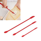 Small Spatula and Long Silicone Double Headed Mini Jam Cake Cream Makeup Bottle Spatula3pcs Red