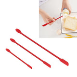Small Spatula and Long Silicone Double Headed Mini Jam Cake Cream Makeup Bottle Spatula3pcs Red