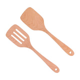 2Pcs Kitchen Turner Spatula Set Wooden Environmentally Friendly High Temperature Resistant Non Stick Kitchen Utensils