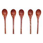 5pcs Wooden Spoon Non Slip Slow Heat Conduction Table Spoon with Long Handle for Cooking Stirring Hot Soup In Australia - Darrahopens