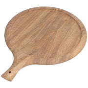 Wooden Pizza Tray Durable Round Serving Board with Handle Bread Food Dinner Plate for Restaurant Hotel In Australia - Darrahopens