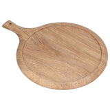 Wooden Pizza Tray Durable Round Serving Board with Handle Bread Food Dinner Plate for Restaurant Hotel In Australia - Darrahopens
