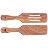 2pcs Slotted Turner Spatula Simple Wooden Spatula with Long Handlefor Cooking Salad Mixing In Australia - Darrahopens
