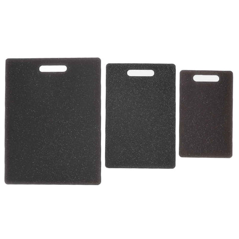 3Pcs Cutting Board Set Imitation Marble Pattern DoubleSided Chopping Board Kitchen Accessory(Black )