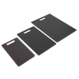 3Pcs Cutting Board Set Imitation Marble Pattern DoubleSided Chopping Board Kitchen Accessory(Black )