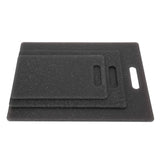 3Pcs Cutting Board Set Imitation Marble Pattern DoubleSided Chopping Board Kitchen Accessory(Black )