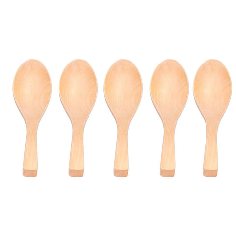 5Pcs Natural Wooden Soup Spoon with Hook The Bowl Hand Polished Japanese Tableware Style Spoon In Australia - Darrahopens