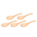5Pcs Natural Wooden Soup Spoon with Hook The Bowl Hand Polished Japanese Tableware Style Spoon In Australia - Darrahopens