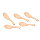 5Pcs Natural Wooden Soup Spoon with Hook The Bowl Hand Polished Japanese Tableware Style Spoon In Australia - Darrahopens