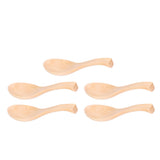 5Pcs Natural Wooden Soup Spoon with Hook The Bowl Hand Polished Japanese Tableware Style Spoon In Australia - Darrahopens