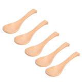 5Pcs Natural Wooden Soup Spoon with Hook The Bowl Hand Polished Japanese Tableware Style Spoon In Australia - Darrahopens