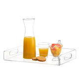 Acrylic Fruit Towel Tray Lightweight Breakfast Cheese Serving Tray with Handles for KTV Hotel