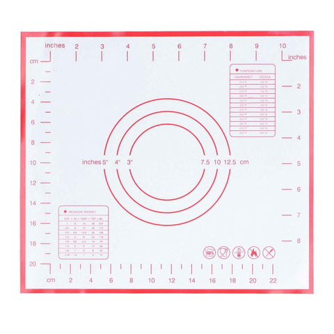 Baking Mat Silicone Non Slip Heat Resistant Dough Mat with Scale for Home Kitchen 29x26cmRed In Australia - Darrahopens