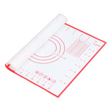 Baking Mat Silicone Non Slip Heat Resistant Dough Mat with Scale for Home Kitchen 29x26cmRed