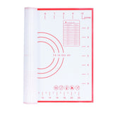 Baking Mat Silicone Non Slip Heat Resistant Dough Mat with Scale for Home Kitchen 29x26cmRed