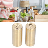 2pcs Spice Jar Stainless Steel Seasoning Bottle Salt and Pepper Shaker Kitchen ToolGolden