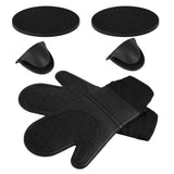 Insulation Gloves Thickened Silicone Barbecue Microwave Oven Anti Scalding Glove for Kitchen Baking CookingBlack In Australia - Darrahopens