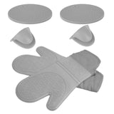 Insulation Gloves Thickened Silicone Barbecue Microwave Oven Anti Scalding Glove for Kitchen Baking CookingGray In Australia - Darrahopens