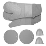 Insulation Gloves Thickened Silicone Barbecue Microwave Oven Anti Scalding Glove for Kitchen Baking CookingGray In Australia - Darrahopens