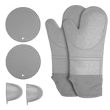 Insulation Gloves Thickened Silicone Barbecue Microwave Oven Anti Scalding Glove for Kitchen Baking CookingGray In Australia - Darrahopens