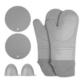 Insulation Gloves Thickened Silicone Barbecue Microwave Oven Anti Scalding Glove for Kitchen Baking CookingGray In Australia - Darrahopens
