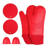 Insulation Gloves Thickened Silicone Barbecue Microwave Oven Anti Scalding Glove for Kitchen Baking CookingRed In Australia - Darrahopens