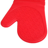 Insulation Gloves Thickened Silicone Barbecue Microwave Oven Anti Scalding Glove for Kitchen Baking CookingRed