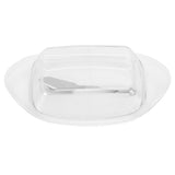 ShipShaped Butter Cutting Box with Cutting Knife and Lid Food Grade Chesse Container for Kitchen(Transparent )