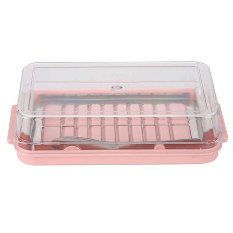 Stainless Steel Butter Cutter Container Butter Storage Box with Transparent Cover for KitchenPink Chassis In Australia - Darrahopens