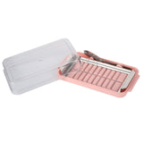 Stainless Steel Butter Cutter Container Butter Storage Box with Transparent Cover for KitchenPink Chassis