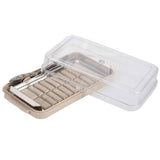 Stainless Steel Butter Cutter Container Butter Storage Box with Transparent Cover for KitchenWheat Chassis
