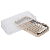 Stainless Steel Butter Cutter Container Butter Storage Box with Transparent Cover for KitchenWheat Chassis
