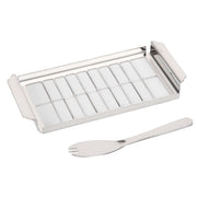 Stainless Steel Butter Cutter Container Butter Storage Box with Transparent Cover for KitchenWheat Chassis