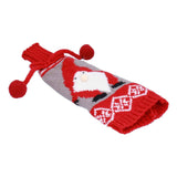 Knitted Wine Bottle Cover Bag Sleeve Home Decoration for Christmas Wedding Birthday PartyRed +Gray In Australia - Darrahopens