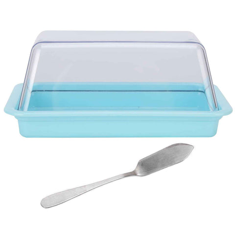 Rectangular Butter Cutting Box with Lid Portable Butter Storage Box for Home KitchenBlue In Australia - Darrahopens
