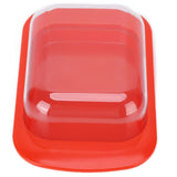Wide Rectangular Butter Container with Lid Knife Portable Small Cheese Dish Holder Tray for Home KitchenRed