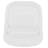 Wide Rectangular Butter Container with Lid Knife Portable Small Cheese Dish Holder Tray for Home KitchenWhite