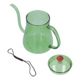 Coffee Kettle Glass Coffee Pot 600ML Coffee Drip Kettle Long Nozzle Kettle for Home KitchenGreen In Australia - Darrahopens
