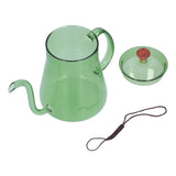 Coffee Kettle Glass Coffee Pot 600ML Coffee Drip Kettle Long Nozzle Kettle for Home KitchenGreen In Australia - Darrahopens