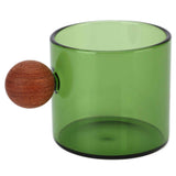 Glass Coffee Cup Clear Heatproof Glass Coffee Mug with Wooden Ball Handle for Office Bar PartyGreen In Australia - Darrahopens