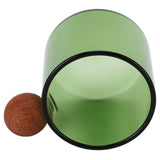 Glass Coffee Cup Clear Heatproof Glass Coffee Mug with Wooden Ball Handle for Office Bar PartyGreen
