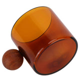 Glass Coffee Cup Clear Heatproof Glass Coffee Mug with Wooden Ball Handle for Office Bar PartyBrown In Australia - Darrahopens