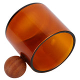 Glass Coffee Cup Clear Heatproof Glass Coffee Mug with Wooden Ball Handle for Office Bar PartyBrown In Australia - Darrahopens