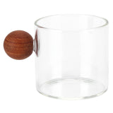 Glass Coffee Cup Clear Heatproof Glass Coffee Mug with Wooden Ball Handle for Office Bar PartyTransparent In Australia - Darrahopens