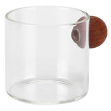 Glass Coffee Cup Clear Heatproof Glass Coffee Mug with Wooden Ball Handle for Office Bar PartyTransparent