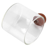 Glass Coffee Cup Clear Heatproof Glass Coffee Mug with Wooden Ball Handle for Office Bar PartyTransparent