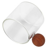 Glass Coffee Cup Clear Heatproof Glass Coffee Mug with Wooden Ball Handle for Office Bar PartyTransparent