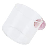 Teacup Glass Mug Transparent Heat Resistant Glass Coffee Cup with Ball Handle 120mlPink Handle